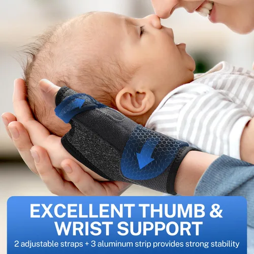 Vista 5 de Soporte para pulgar todo en uno con estabilizador de palma y muñeca: alivio del dolor para túnel carpiano, tenosinovitis de De Quervain, tendinitis