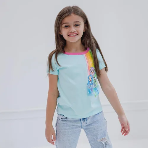 Vista 5 de Rainbow High Avery Styles Karma Stella - Paquete de 2 camisetas para niñas pequeñas y grandes