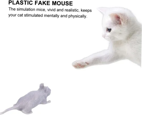 Vista 5 de VANZACK 10pcs Halloween Prank Plastic Simulation Mice Lightweight Scary Decorations for Haunted Houses Parties and Bar Props