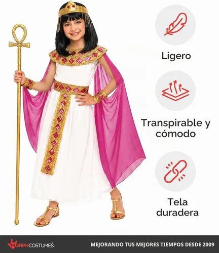 Vista 7 de Morph Disfraz de Cleopatra para niños, disfraz de Cleopatra, disfraz