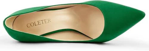 Vista 4 de COLETER Zapatos de tacón de aguja para mujer de 4 pulgadas con punta puntiaguda