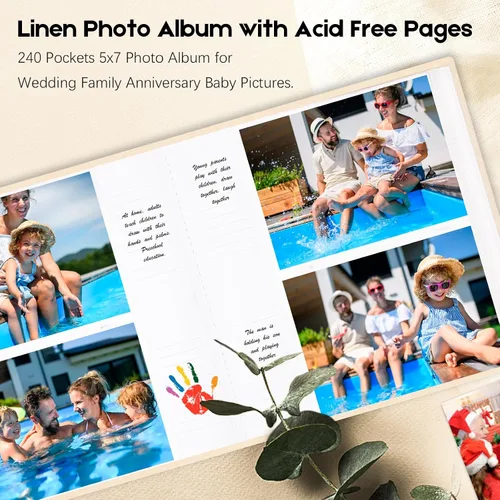 Vista 4 de Aevdor - Álbum de fotos 5x7 con 240 bolsillos y espacio para escribir, álbum de fotos de gran capacidad 5x7 con capacidad para 240 fotos, libro