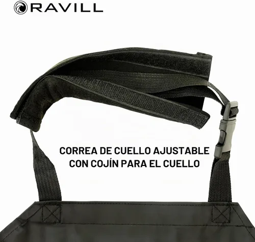 Vista 6 de Ravill Delantal impermeable para hombres y mujeres, delantales de trabajo multiusos de 35 pulgadas para lavavajillas, aseo de perros, limpieza Negro