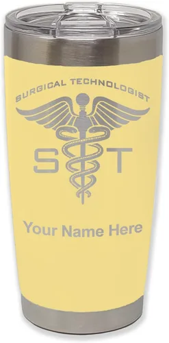 Vista 14 de LaserGram Vaso aislado al vacío de 20 onzas, ST Surgical Technologist, grabado personalizado incluido (gris)