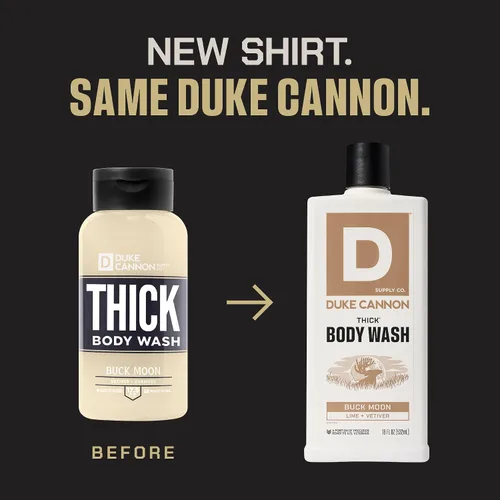 Vista 2 de Duke Cannon Gel de baño grueso de alta viscosidad, Buck Moon, 17.5 onzas, aroma a vetiver y musgo de roble, enriquecido con minerales, sin parabenos