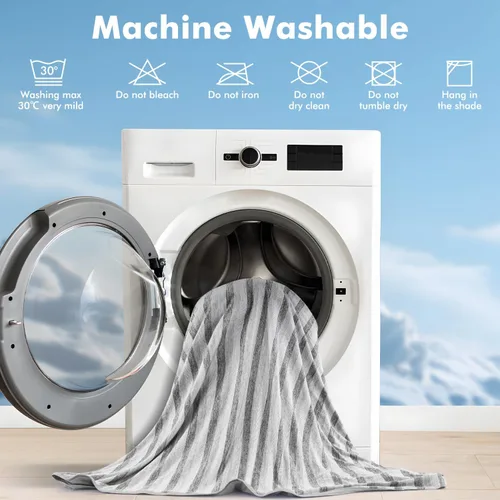 Vista 42 de Marchpower - Manta de enfriamiento para niños que duermen con calor, manta de lana fresca Arc-Chill con diseño de doble cara, fibra de enfriamiento