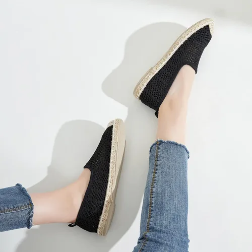 Vista 9 de BABUDOG Zapatos planos de malla transpirable para mujer, mocasines suaves, mocasines blancos sin cordones