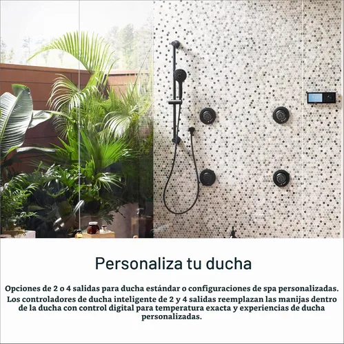 Vista 4 de Moen TS3302BL - Controlador de sistema de agua digital inteligente de 2 salidas para válvula de ducha termostática, en color negro mate