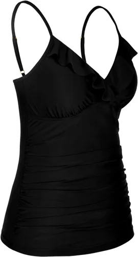 Vista 4 de Hilor Tankini para mujer con volantes fruncidos y cuello en V