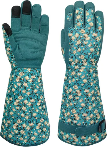 Vista 21 de Guantes Largos de Jardinería, Resistentes a Espinas y Pinchazos, Guantes Protectores para Rosas y Cactus para Jardinero, Regalos