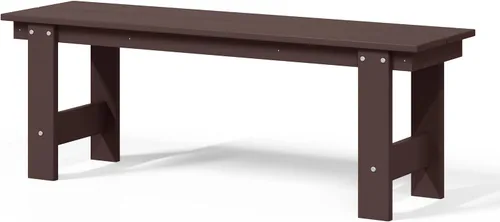 Vista 27 de WestinTrends Ashore Outdoor HDPE - Banco de patio con espalda descubierta de 48 pulgadas, color negro
