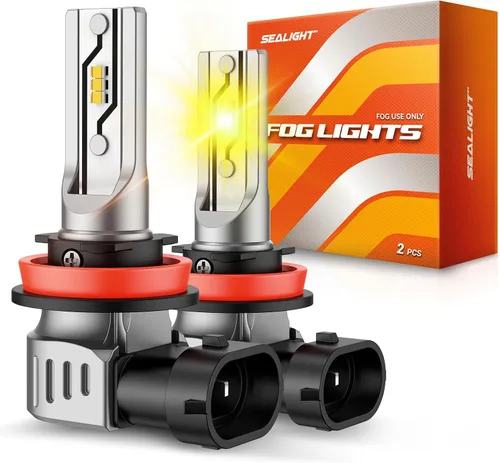 Vista 9 de SEALIGHT Bombilla LED antiniebla H3, actualización de 14000LM, 600% súper brillante, tamaño mini 1:1, Plug-n-Play, rendimiento súper de disipación