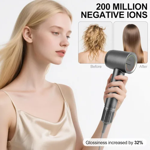 Vista 2 de Secador de pelo, 110000 RPM, secador profesional de alta velocidad, 200 millones de millones de personas, secador de pelo de cuidado iónico negativo
