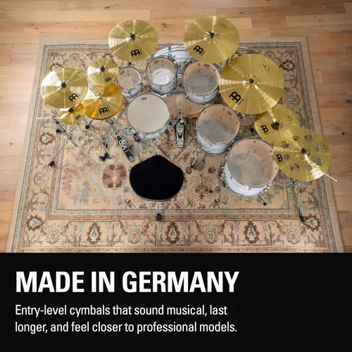Vista 2 de HCS - Platillos Hihats (Hi Hat) para batería de 15 pulgadas, pares, fabricados en Alemania, latón medio tradicional, 2 años de garantía