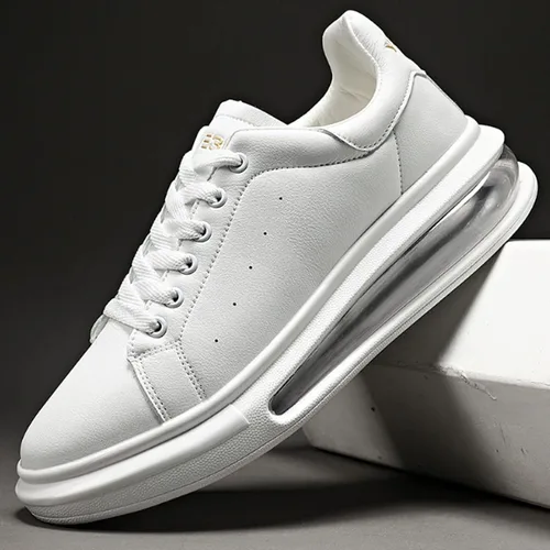 Vista 3 de ALASSE Men's Sports Shoes, Shoes Men Casual Leather Sneakers Women Breathable Outdoor Summer Air Cushion Platform Basketball Tennis