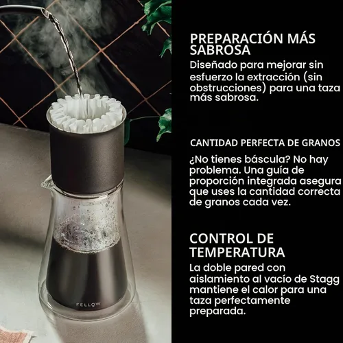 Vista 2 de Fellow Stagg - Gotero de café vertido de 20 onzas [XF], para preparar una taza de café de 20 onzas, acero inoxidable de doble pared con aislamiento