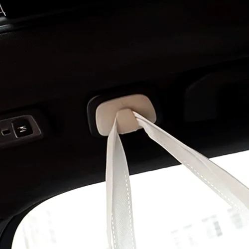 Vista 4 de Ganchos de techo interiores de plástico ABS Percha de ropa Gancho para Volvo V90 S90 XC40 XC60 XC90 2015-2020 2021 2022 (beige)