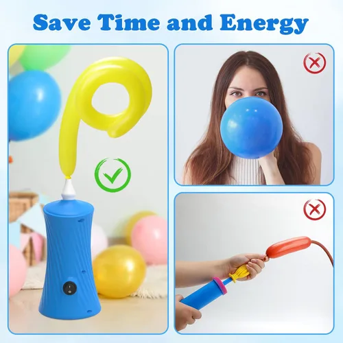 Vista 3 de AXHJ Balloon Pump Electric Air Pumps for Long Balloons, Electric Air Balloon Pump, Balloon Inflator for Foil Twisty Animal Balloons in Birthday