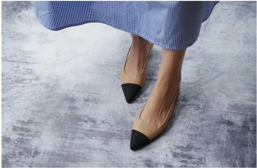 Vista 7 de C.Paravano Zapatos planos de cuero con talón descubierto para mujer Zapatos planos con puntera puntiaguda Sandalias de tacón cómodo Zapatos