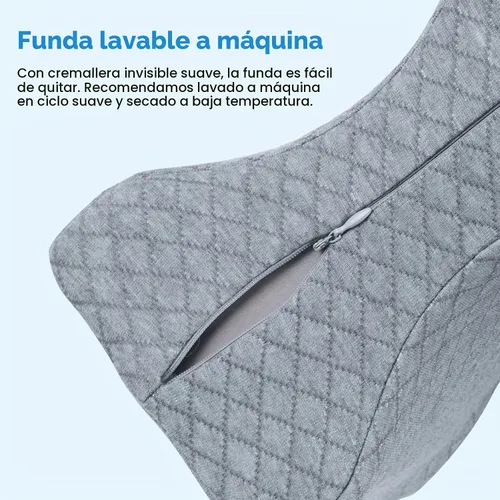 Vista 7 de SweetSlubr Almohada de rodilla de espuma viscoelástica para dormir de lado, almohada de piernas, gris