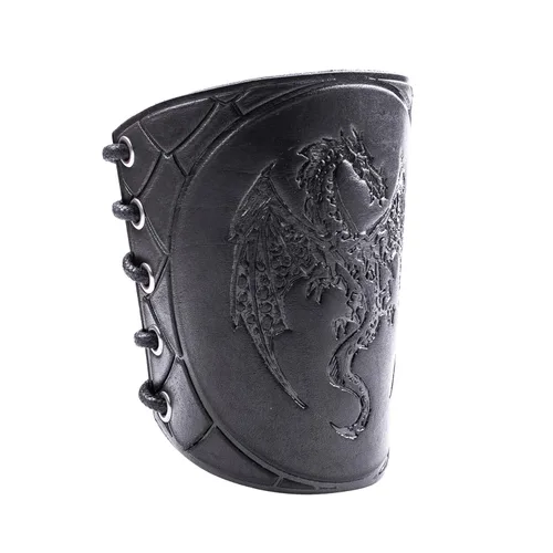 Vista 9 de 100% Genuine Leather Handmade Wrist Cuffs Bracers - LARP Gauntlet - Real Leather Wristbands - LARP Accessories Viking Cosplay Armor Bracelet