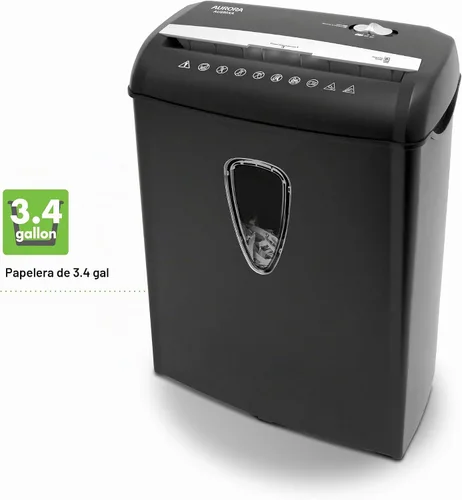 Vista 5 de Aurora AU890XA - Trituradora de papel y tarjetas de crédito de 8 hojas con cesta de basura