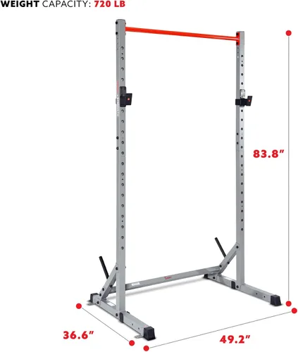 Vista 5 de Sunny Health & Fitness Multifunctional Strength Training Home Gym – Complete Workout Equipment with Training Attachments, Optional Squat Stand