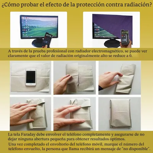 Vista 5 de Tela Faraday: material conductor de grado militar que protege las señales de RF (WiFi, celda, Bluetooth, GPS, radiación), tela de escudo inalámbrico