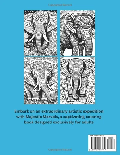 Vista 2 de Elephant Coloring Book for Adults and Teens An Artistic Elephant Coloring Expedition for Adults