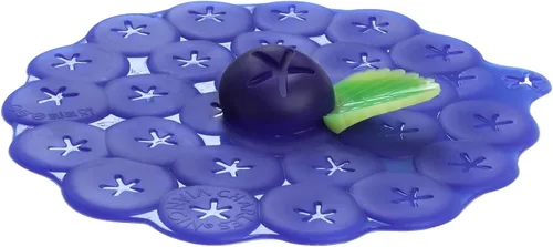 Vista 6 de Charles Viancin Juego de 2 tapas herméticas de silicona para bebida de arándanos, color azul