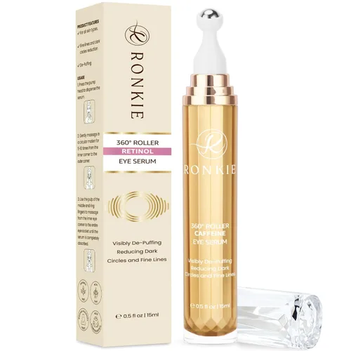 Vista 8 de RONKIE Crema de Ojos para Ojeras - Crema Bajo los Ojos con Retinol de Cafeína - Reduce las Bolsas Debajo de los Ojos y las Líneas Finas