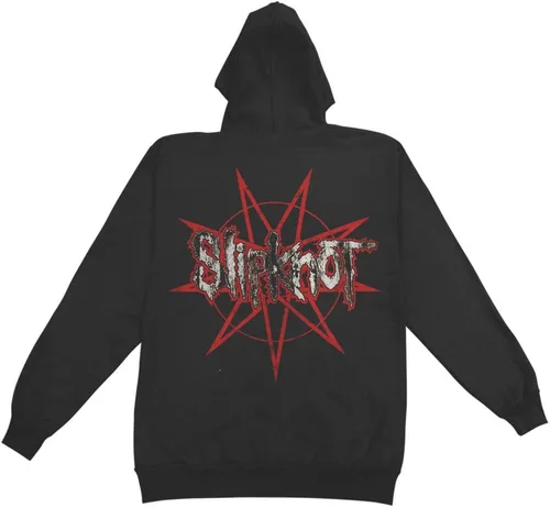 Vista 2 de Slipknot gris capítulo esqueleto sudadera con capucha negro