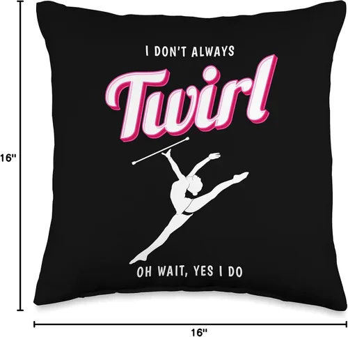 Vista 4 de Baton Twirling Gear For Majorettes Always Majorette Twirling Baton Twirler - Cojín (16.0 x 16.0 in), multicolor