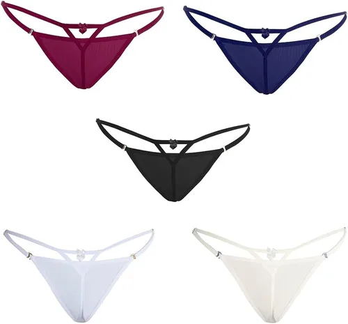 Vista 3 de Besame Tanga G-String - Ropa interior para mujer, paquete de 5