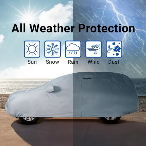 Vista 9 de iCarCover Funda de automóvil premium para Ford Mustang Mach-E 2021-2023, impermeable, para todo tipo de clima, lluvia, nieve, rayos UV, protector