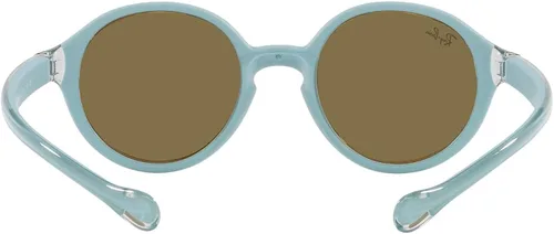 Vista 7 de Ray-Ban Junior RJ9075s - Gafas de sol redondas para niños, Azul claro sobre goma Azul claromarrón oscuro