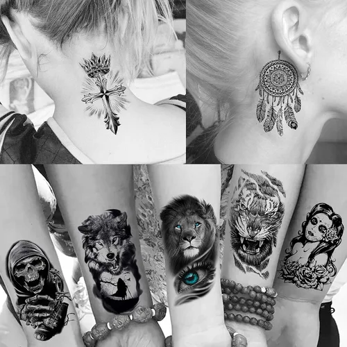 Vista 7 de VANTATY - Tatuajes temporales, diseño de flor 009