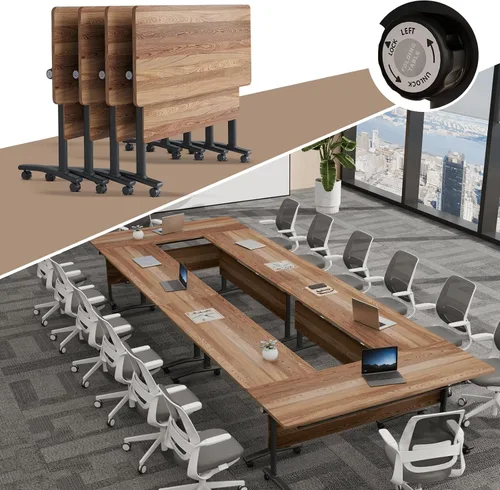 Vista 84 de Mesa de conferencias plegable, mesa de sala de conferencias con ruedas, mesa de conferencias plegable modular, mesas de reuniones de entrenamiento
