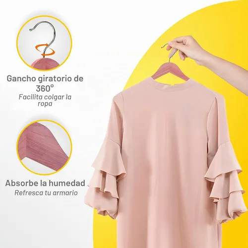 Vista 5 de DEILSY™ - Perchas de cedro para hombre, paquete de 5 perchas anchas