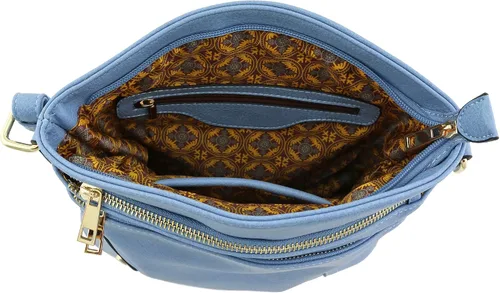 Vista 5 de Bolso cruzado grande con triple bolsillo con cremallera.