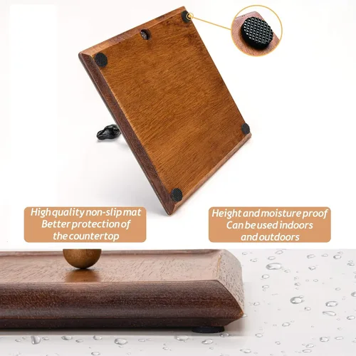 Vista 5 de Servilletero de madera para mesa, servilleteros para servilletas de papel, servilletero plano de madera con mango en forma de pájaro, decoración
