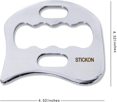 Vista 6 de STICKON Herramienta de masaje de raspado Gua Sha de acero inoxidable, herramientas IASTM, gran herramienta de movilización de tejidos blandos