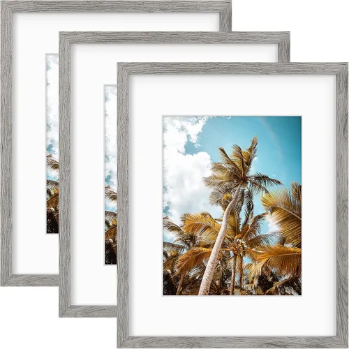 Vista 143 de Frametory, Marco de fotos de 11 x 14 pulgadas con paspartú para fotos de 8 x 10 pulgadas, moldeado ancho de vidrio de alta definición, accesorios