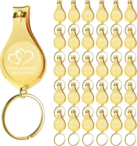 Vista 15 de Abrebotellas multifunción 4 en 1, cortauñas, recuerdos de boda, privado personalizado, plateado, regalos multiherramienta para hombres