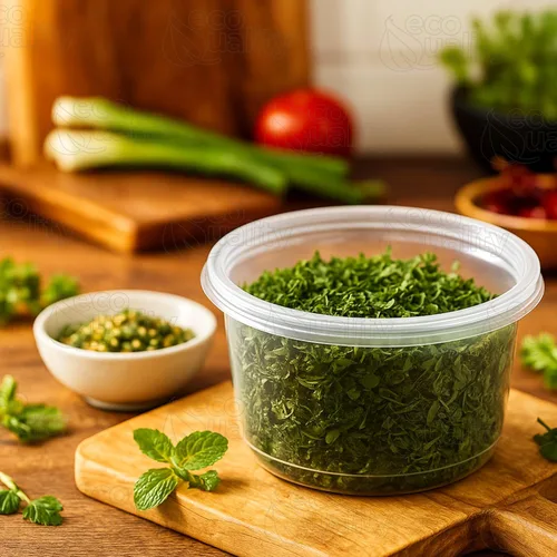 Vista 5 de Contenedores de plástico de 8 onzas con tapas, 50 unidades, recipientes redondos perfectos para almacenamiento de alimentos, control de porciones
