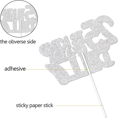 Vista 5 de 25 is Kind of a Big Dill Happy Birthday Cake Topper – Divertidas decoraciones de pepinillo verde con purpurina para cumpleaños 25 para mujeres
