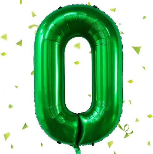 Vista 214 de Globos gigantes de helio de aluminio de 40 pulgadas, color negro, globos digitales grandes del número 0 para decoración de fiesta de cumpleaños