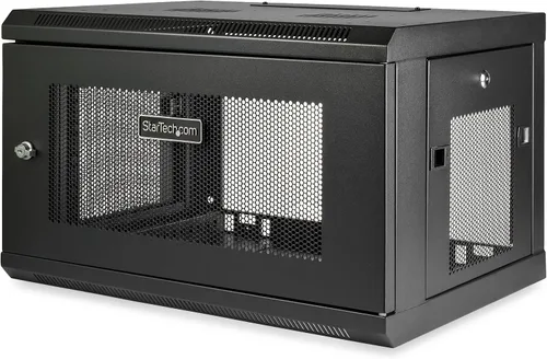 Vista 7 de StarTech - Armario de pared 6U, 19 pulgadas, 2 postes, 11 pulgadas de profundidad, 110 libras (RK619WALL)
