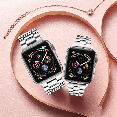 Vista 6 de Compatible con Apple Watch Band para mujer y hombre de 1.614 in 1.575 in 1.496 in 1.732 in 1.772 in 1.654 in Ultra 1.929 in, pulsera de metal