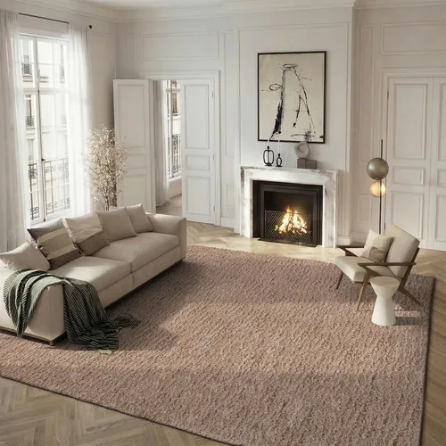 Vista 13 de SAFAVIEH Supreme Shag Collection SGS621C - Alfombra de área sólida hecha a mano de 3 x 5 pies, color beige, de 1.5 pulgadas de grosor